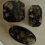 Шкатулка из эпоксидной смолы с цветами черная Epoxy Resin Square Box Black варинант исполнения - 2 | Loft Concept в Казани