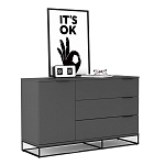 Комод цвета графит с 3-мя ящиками Strict Lines  варинант исполнения - 3 | Loft Concept в Казани