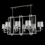 Люстра прямоугольной формы с 8-ю цилиндрическими плафонами из стекла Laurent варинант исполнения - 4 | Loft Concept в Казани
