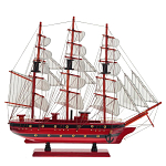 Декоративная модель деревянного красного парусника в подарочной упаковке With The low варинант исполнения - 1 | Loft Concept в Казани