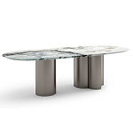 Стол обеденный мраморный с колоннами Marble Column Table варинант исполнения - 3 | Loft Concept в Казани