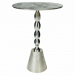 Кофейный столик с рельефной столешницей из металла Aplika Silver варинант исполнения - 1 | Loft Concept в Казани