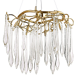 Люстра с хрустальными подвесками в виде капель Droplet Crystal Gold Chandelier 6 варинант исполнения - 1 | Loft Concept в Казани