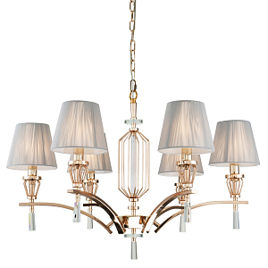 Люстра с абажурами из серых нитей Voile 6 ламп