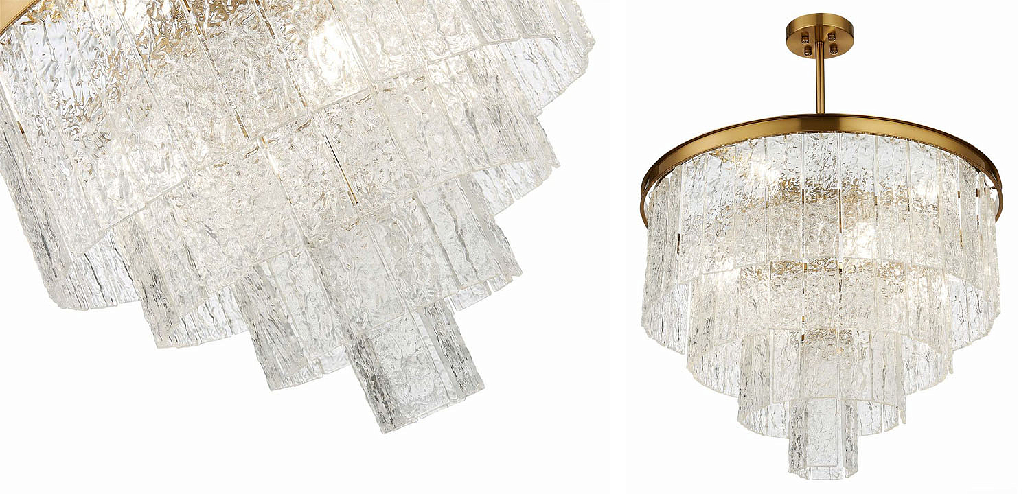 Люстра Renea Textured Glass Chandelier Brass D60 Люстра Renea Textured Glass Chandelier Brass D60 - Loft-Concept в Казани