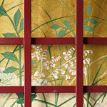 Обои ручная роспись The Plain of Musashi Original colourway on painted Xuan paper with gold ombre варинант исполнения - 2 | Loft Concept в Казани