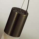 Подвесной светильник вытянутой цилиндрической формы с плафоном из алебастра и металлическими торцами Темная Латунь 100 см Cryptocrystalline Stone варинант исполнения - 6 | Loft Concept в Казани