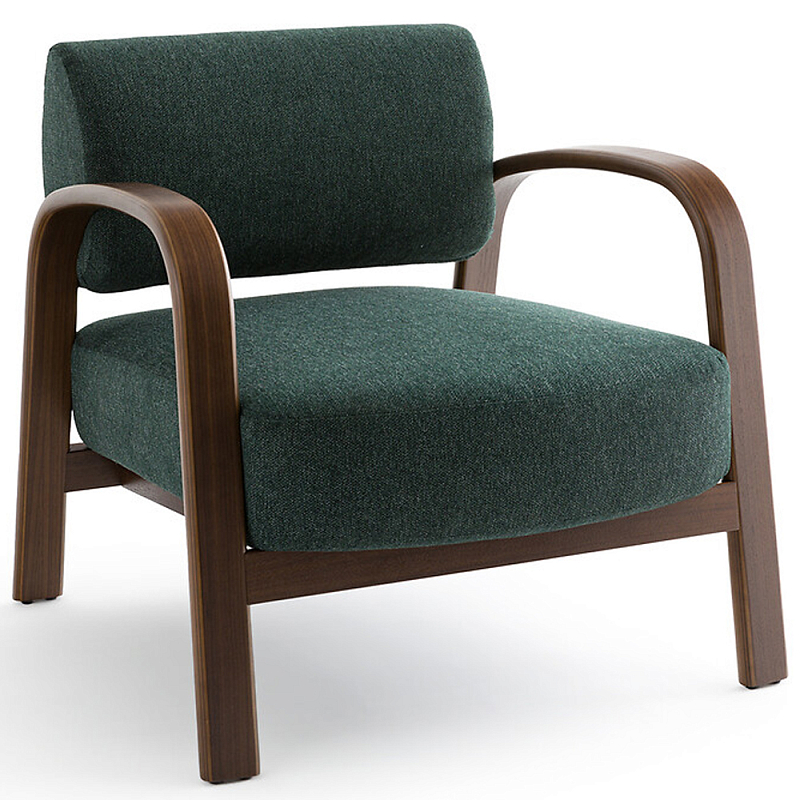 Кресло с каркасом из темного дерева Estay Chair Зеленый Коричневый Кресло с каркасом из темного дерева Estay Chair Зеленый Коричневый в Казани | Loft Concept