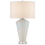 Настольная лампа стеклянная с тканевым абажуром Edges варинант исполнения - 3 | Loft Concept в Казани