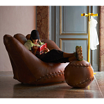 Дизайнерский кожаный пуф в виде бейсбольного мяча Poltronova Joe Ball Pouf варинант исполнения - 7 | Loft Concept в Казани