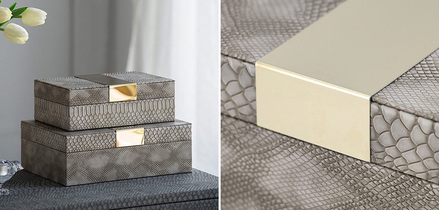 Комплект шкатулок Imitation Snakeskin Boxes Комплект шкатулок Imitation Snakeskin Boxes - Loft-Concept в Казани