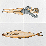 Плитка с узором Рыба Русалка варинант исполнения - 2 | Loft Concept в Казани