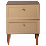 Тумба прикроватная бежевая из массива бука с 2-мя ящиками Wenge Light варинант исполнения - 2 | Loft Concept в Казани