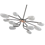 Люстра черного цвета с 12-ю прозрачными плафонами овальной формы Iona chandelier варинант исполнения - 3 | Loft Concept в Казани