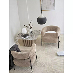Кресло полукруглое мягкое с буклированной обивкой Armchair with Boucle Upholstery варинант исполнения - 7 | Loft Concept в Казани
