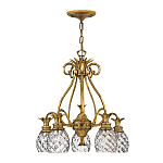 Люстра цвета латунь с 5-ю плафонами из рельефного стекла в форме ананаса Hinkley варинант исполнения - 2 | Loft Concept в Казани