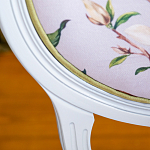 Стул светло-серый из натурального бука с изображением птиц и цветов Blooming Blue Birds варинант исполнения - 5 | Loft Concept в Казани