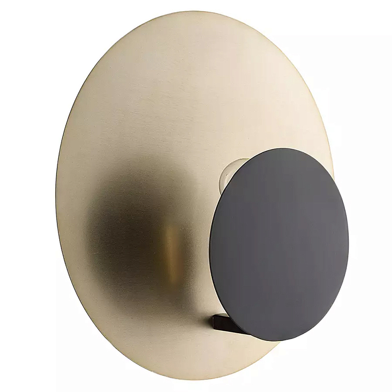 Бра круглое в сочетании золотистого и чёрного цвета Round Sconce Gold and Black Черный Золотой в Казани | Loft Concept 