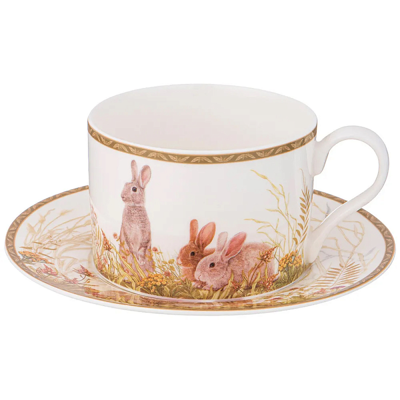 Чайная пара из фарфора с изображением собаки и зайцев 300 мл Hunting Porcelain Collection 2 Белый Коричневый Мульти Чайная пара из фарфора с изображением собаки и зайцев 300 мл Hunting Porcelain Collection 2 Белый Коричневый Мульти в Казани | Loft Concept
