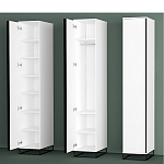 Шкаф-пенал белый с зеркальной дверцей Strict Lines варинант исполнения - 5 | Loft Concept в Казани