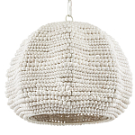 Подвесной светильник в форме купола с декором из круглых деревянных бусин White Wooden Beads Chandelier варинант исполнения - 3 | Loft Concept в Казани