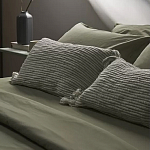 Чехол на подушку мятного цвета с бахромой и объемным узором Ethnic mix варинант исполнения - 6 | Loft Concept в Казани