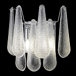 Бра с подвесками из рифленного стекла в форме капель на основании цвета хром Textured Glass варинант исполнения - 3 | Loft Concept в Казани