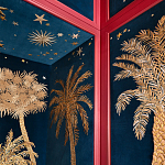 Обои с вышивкой ручной работы Deco Palms Original colourway on velvet варинант исполнения - 2 | Loft Concept в Казани