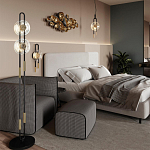 Бра с черным основанием и золотистым декором Bruno варинант исполнения - 5 | Loft Concept в Казани