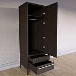 Узкий Шкаф Primo с 2 выдвижными ящиками Темный орех варинант исполнения - 7 | Loft Concept в Казани