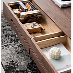 Кофейный стол из массива дерева с выдвижными ящиками Coffee Walnut Table варинант исполнения - 3 | Loft Concept в Казани