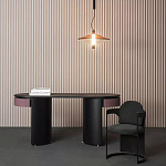 Дизайнерский письменный стол овальной формы с 2-мя выдвижными ящиками по бокам Parsec варинант исполнения - 1 | Loft Concept в Казани