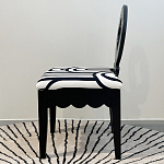 Дизайнерский стул с круглой деревянной спинкой Black and White Clover варинант исполнения - 4 | Loft Concept в Казани