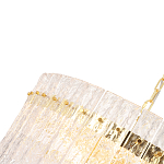 Люстра подвесная круглая с прозрачными рельефными стеклянными вставками и золотым основанием Textured Glass Chandelier варинант исполнения - 4 | Loft Concept в Казани