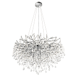 Люстра подвесная с прозрачными стеклянными подвесками в форме капель Диаметр 80 см Droplet Chandelier варинант исполнения - 4 | Loft Concept в Казани