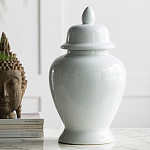 Ваза белая с крышкой однотонная Chinoiserie Ceramics варинант исполнения - 2 | Loft Concept в Казани