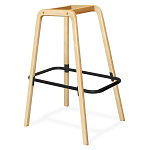 Барный стул со спинкой и мягкой обивкой с ромбами на 4-х деревянных ножках Голубой Велюр Ava Charm варинант исполнения - 4 | Loft Concept в Казани