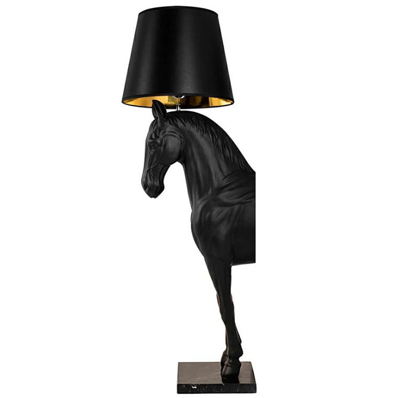 Horse Statue Floor Lamp Большой светильник Черная Лошадь Черный Золотой в Казани | Loft Concept 