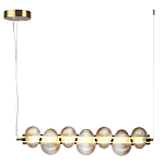 Подвесной светильник линейный с 7-ю рифлеными стеклянными шарами Marcelh Light варинант исполнения - 3 | Loft Concept в Казани