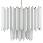 Люстра белая с гофрированным двойным абажуром Corrugated Double Lampshade варинант исполнения - 3 | Loft Concept в Казани