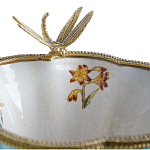 Ваза со стрекозой из фарфора с бронзовыми элементами Paradise Dragonfly варинант исполнения - 3 | Loft Concept в Казани