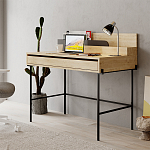 Стол письменный с выдвижным ящиком цвета древесины LEILA WORKING TABLE OAK ANTHRACITE варинант исполнения - 3 | Loft Concept в Казани