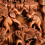 Панно из дерева пирамида из слонов Panel With Animals варинант исполнения - 2 | Loft Concept в Казани