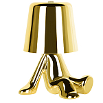 Настольная лампа фигурная золотого цвета с гладким абажуром Высота 17 см Sophia варинант исполнения - 2 | Loft Concept в Казани