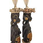 Комплект из 2-х статуэток из массива албезии Asmat Statuettes Albesia варинант исполнения - 2 | Loft Concept в Казани