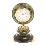 Часы настольные бронзовые из натуральных камней Мрамор и Змеевик Stone Clock варинант исполнения - 13 | Loft Concept в Казани