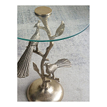 Столик с круглой стеклянной столешницей и корпусом в виде двух павлинов на ветке Table Two Peacocks варинант исполнения - 10 | Loft Concept в Казани