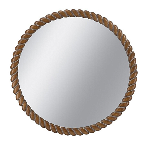 Зеркало круглое с текстурной рамой из натурального дерева  Pine Wall Mirror