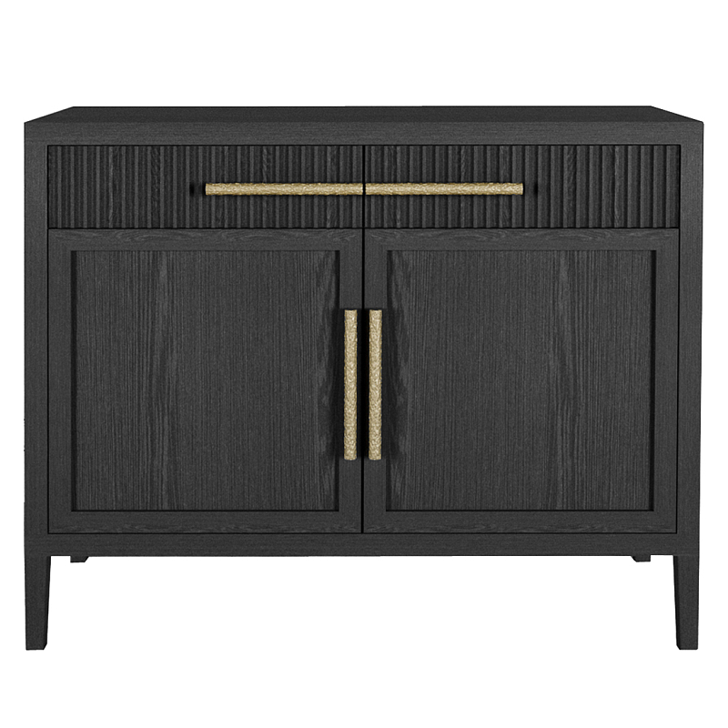 Буфет Primo с двумя ящиками и двумя фасадами Черный дуб Черный Золотой в Казани | Loft Concept 