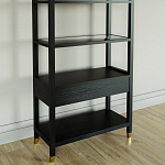 Стеллаж Elsa Dreams Black со стеклянными полками и ящиком варинант исполнения - 6 | Loft Concept в Казани